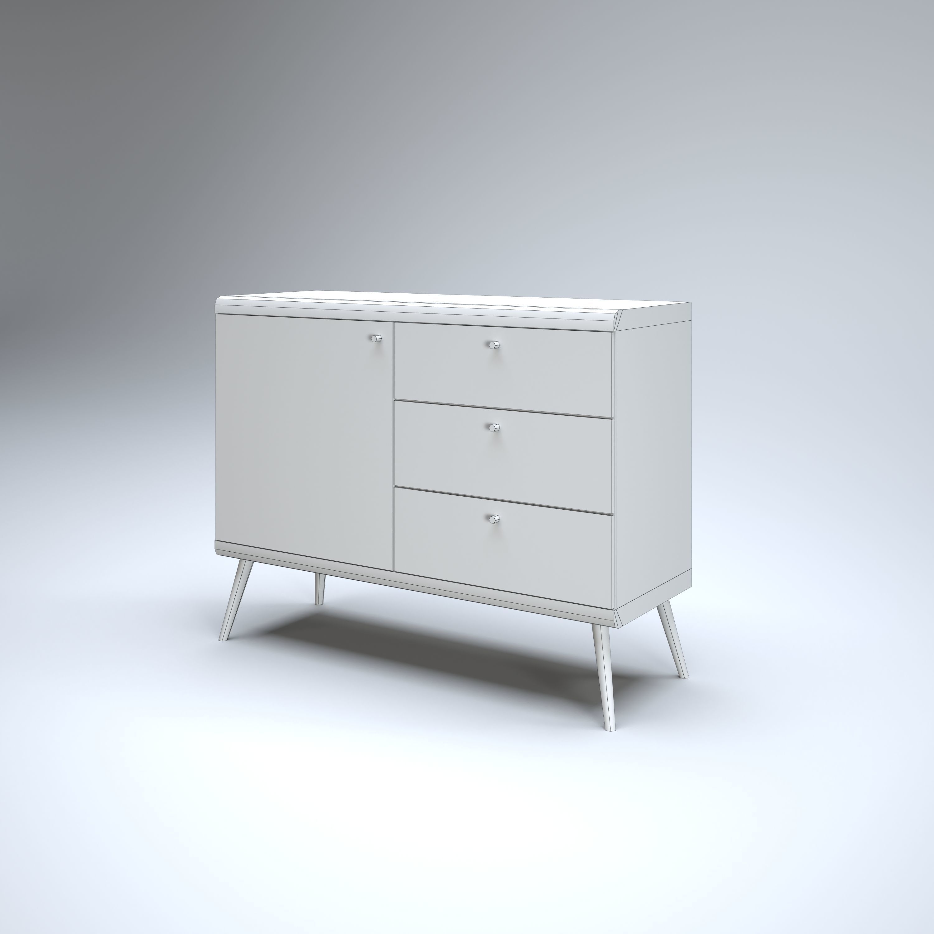 Modern Cabinet Low-poly 3D model_5