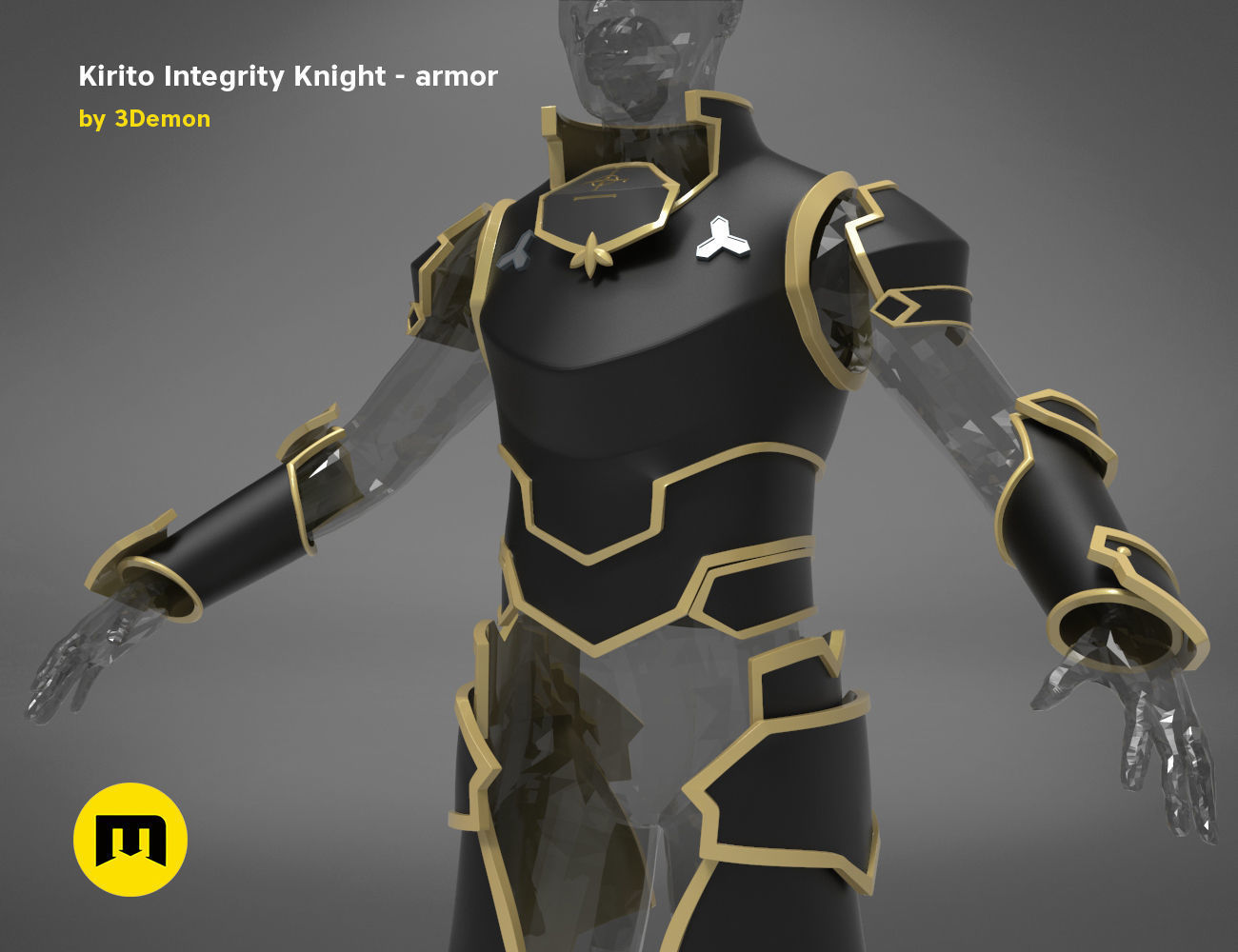 Kirito armor - Integrity Knight 3D print model_2