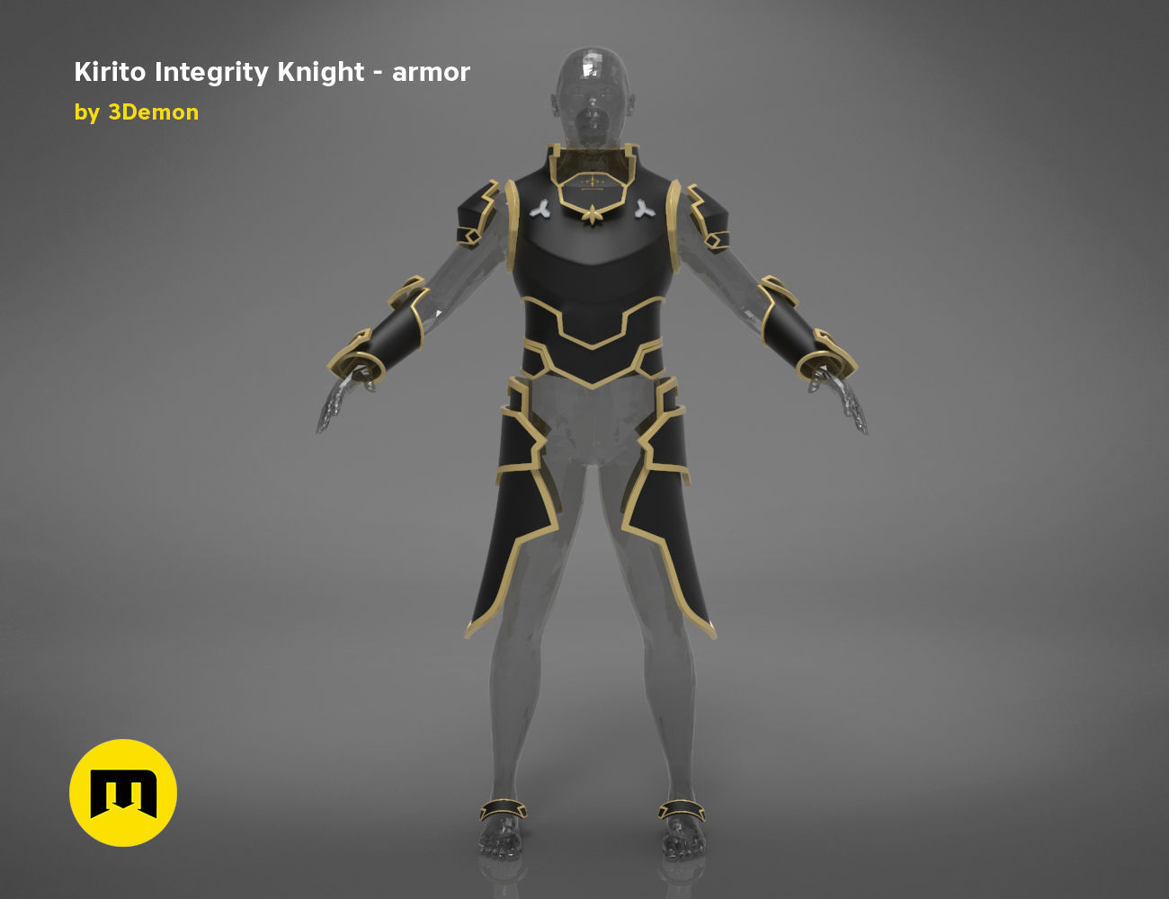 Kirito armor - Integrity Knight 3D print model_1