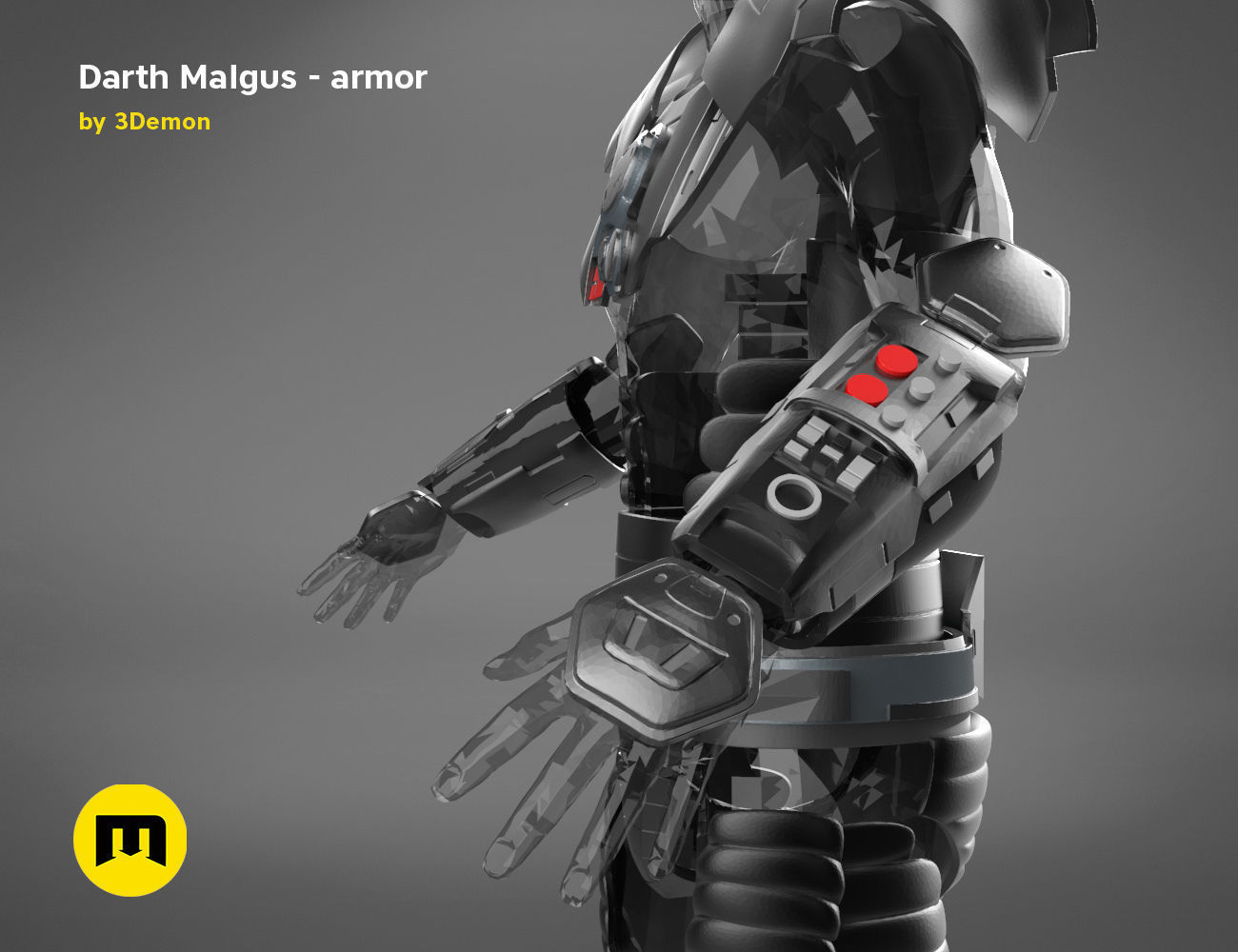 Darth Malgus armor - Star Wars 3D print model_3