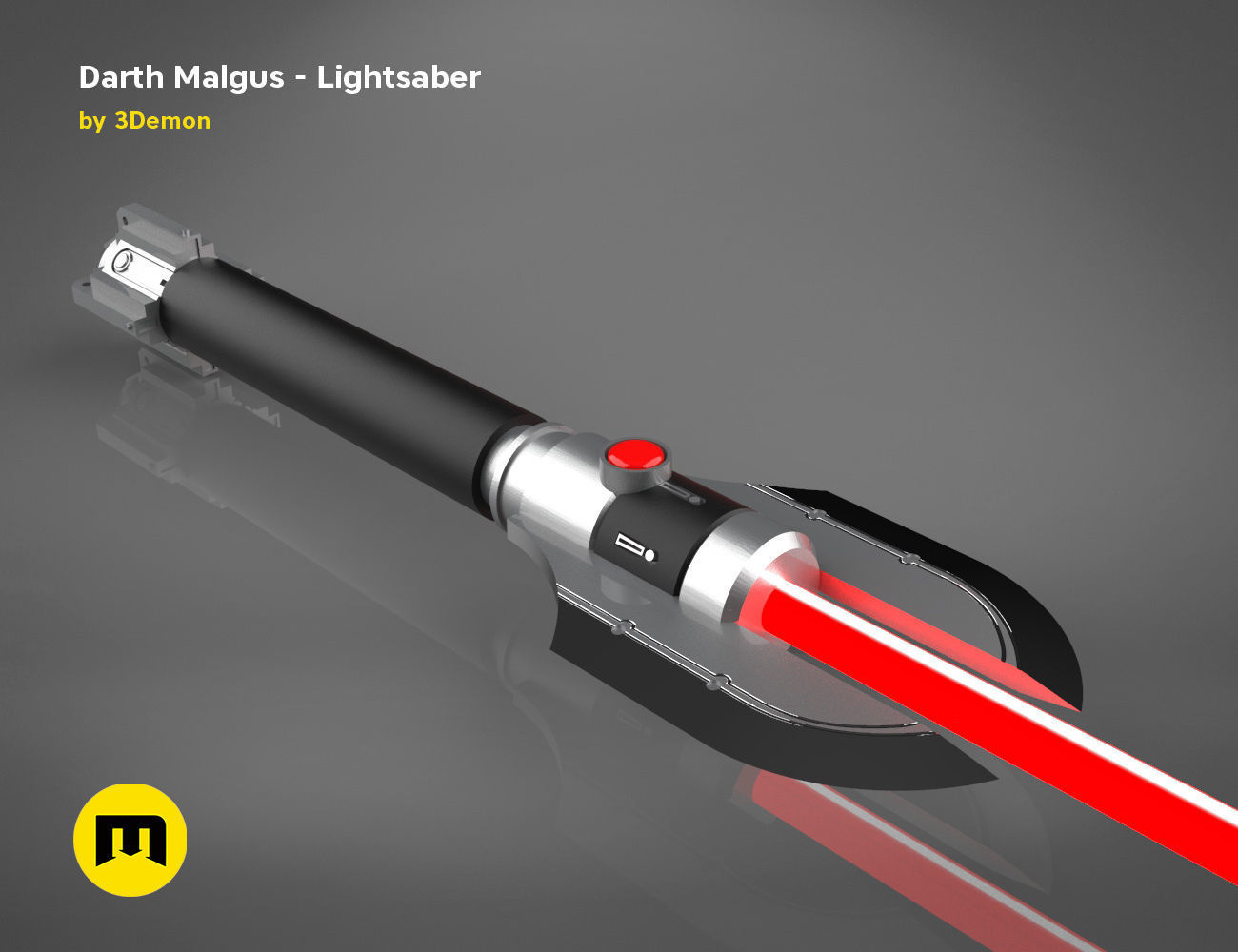 Darth Malgus lightsaber 3D print model_1