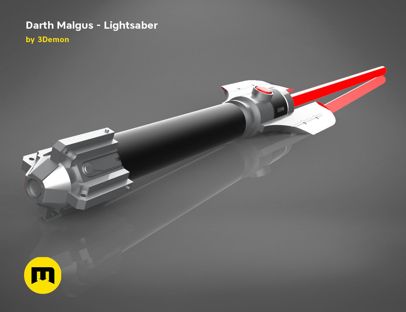 Darth Malgus lightsaber 3D print model_2
