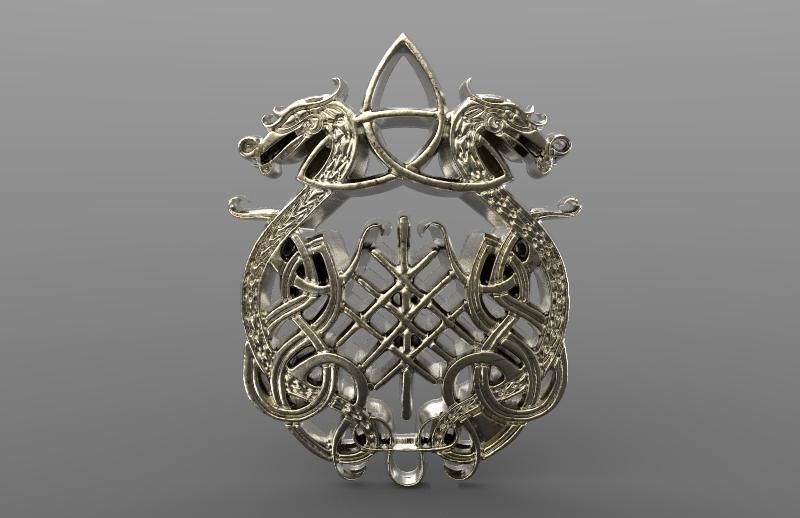 Celtic dragons  3D print model_6
