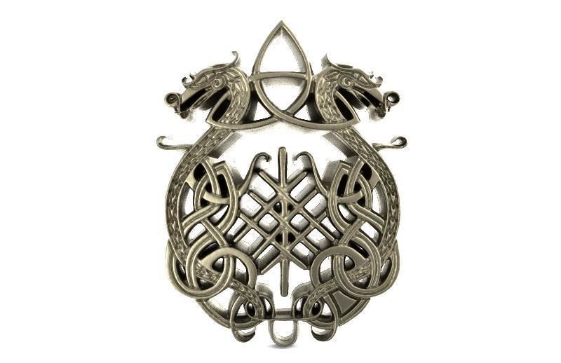 Celtic dragons  3D print model_4