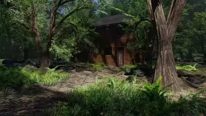 Forest House Scene 3D model