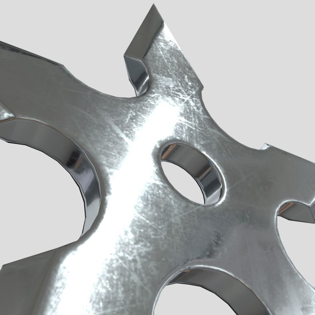 Shuriken metal star Low-poly 3D model_12