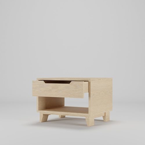 bedside table with drawer Free low-poly 3D model