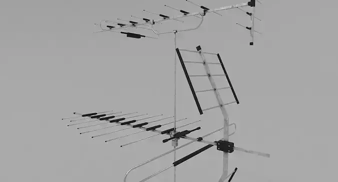 Low Poly Old Tv Antenna PBR