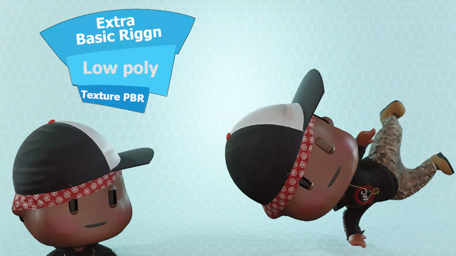 Civilian Hip Hop boy Low-poly 3D model_0