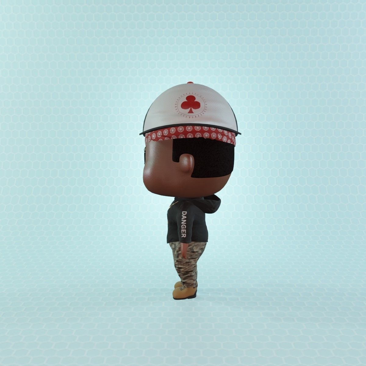 Civilian Hip Hop boy Low-poly 3D model_3