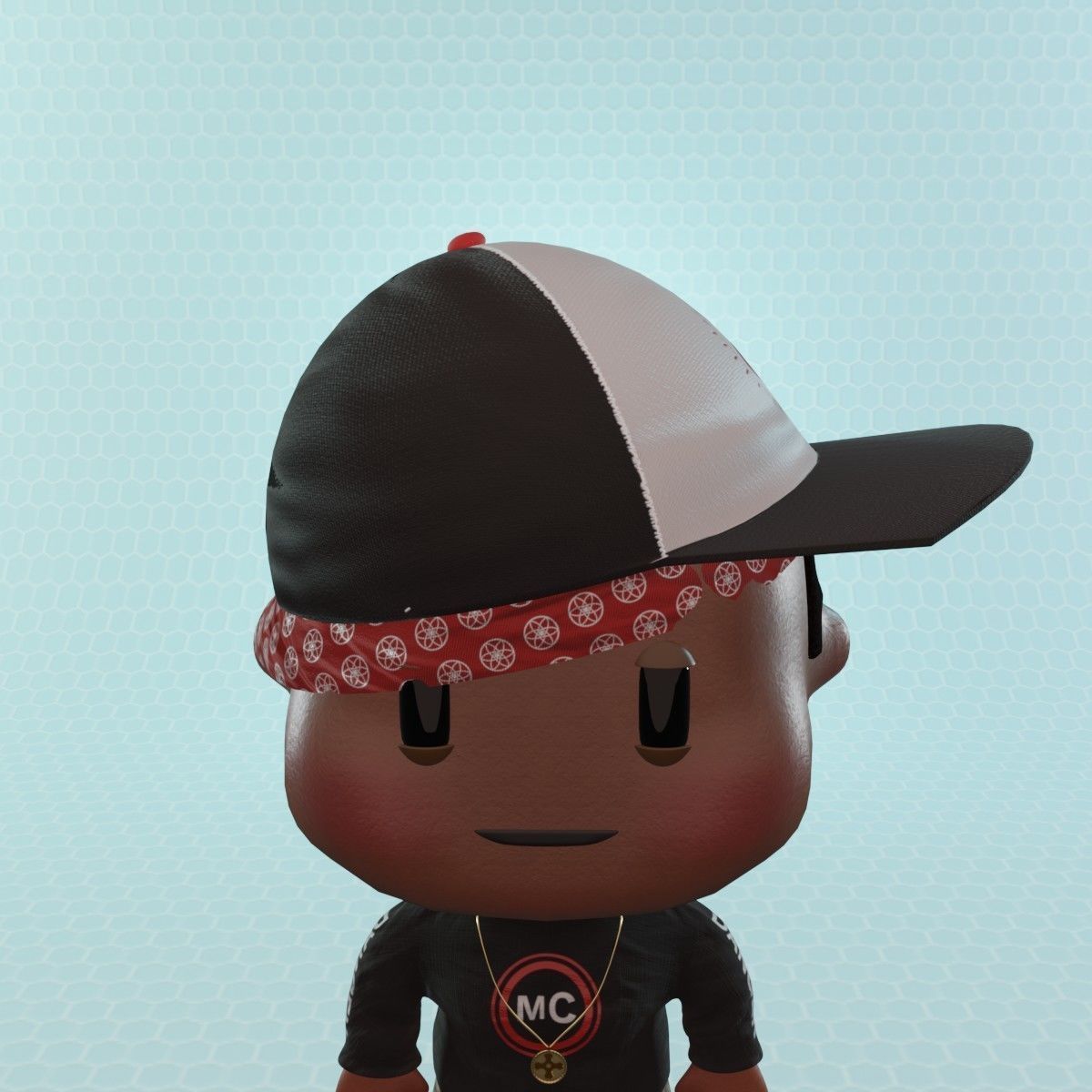 Civilian Hip Hop boy Low-poly 3D model_10
