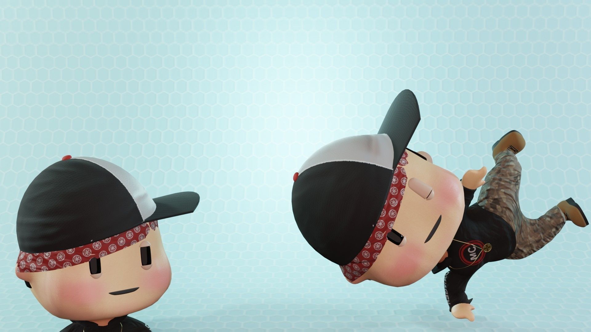 Civilian Hip Hop boy Low-poly 3D model_1