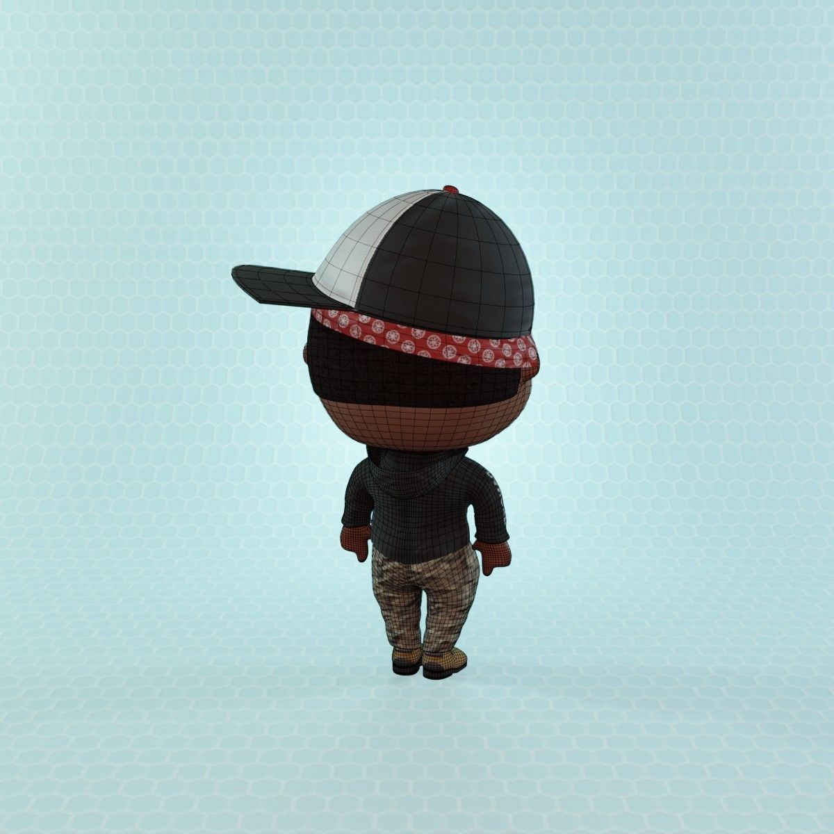 Civilian Hip Hop boy Low-poly 3D model_14