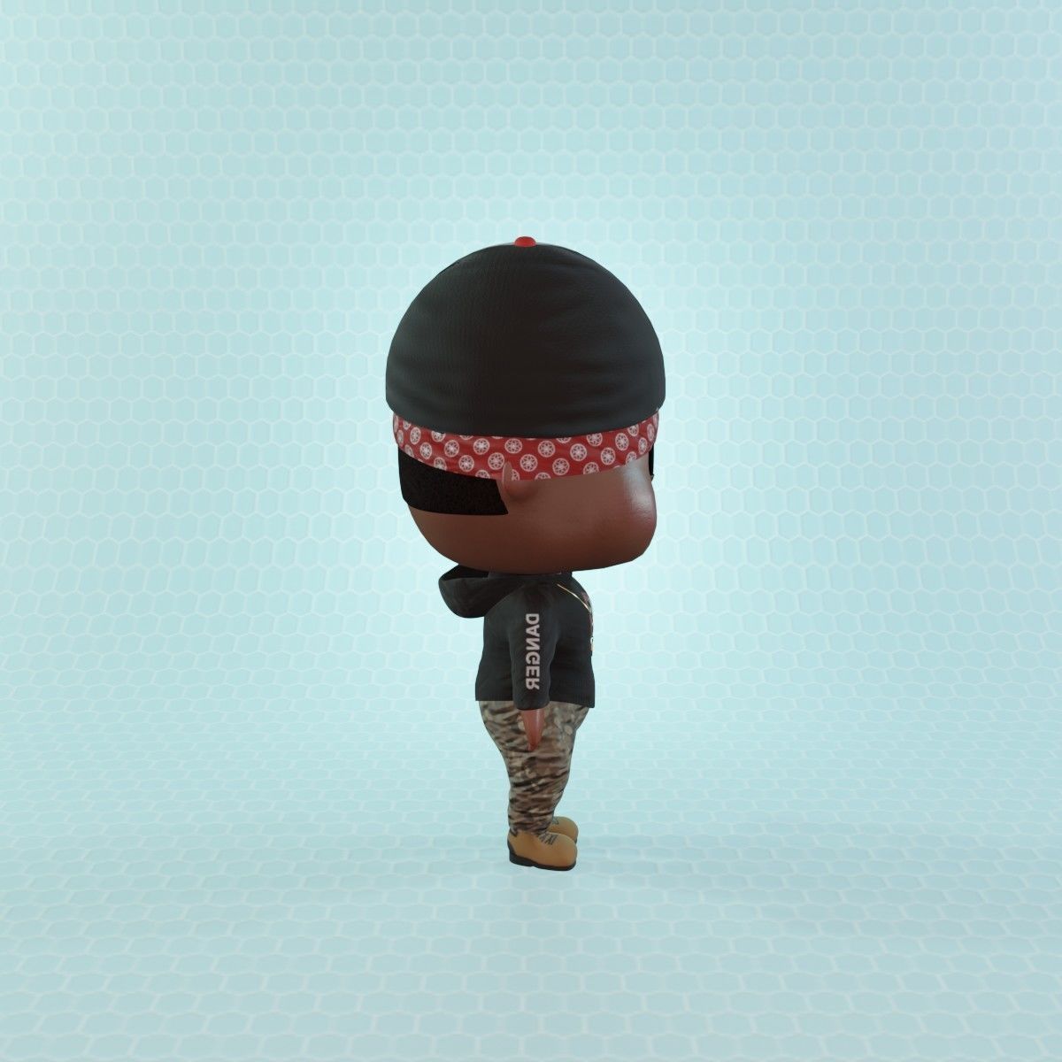 Civilian Hip Hop boy Low-poly 3D model_7