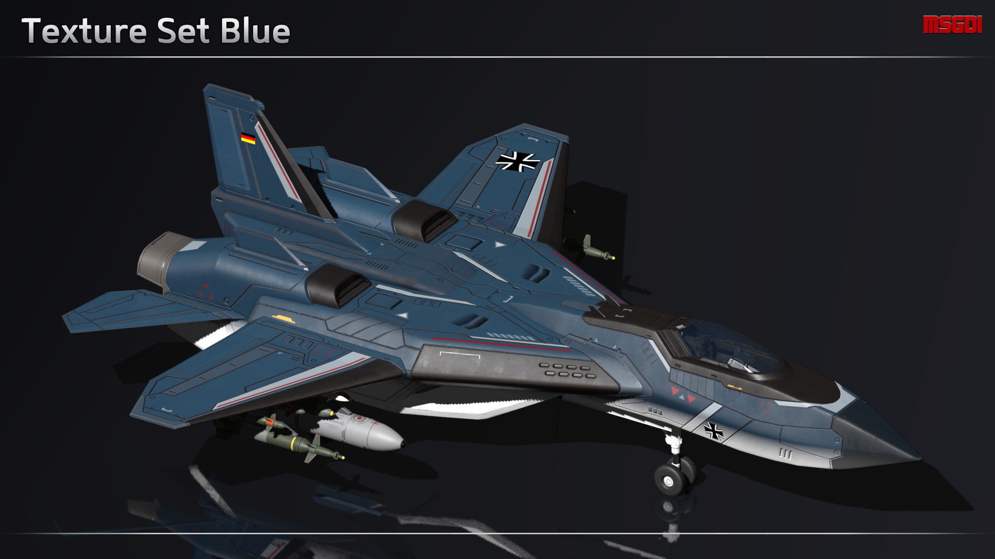 Scifi Fighter LK8 Low-poly 3D model_11