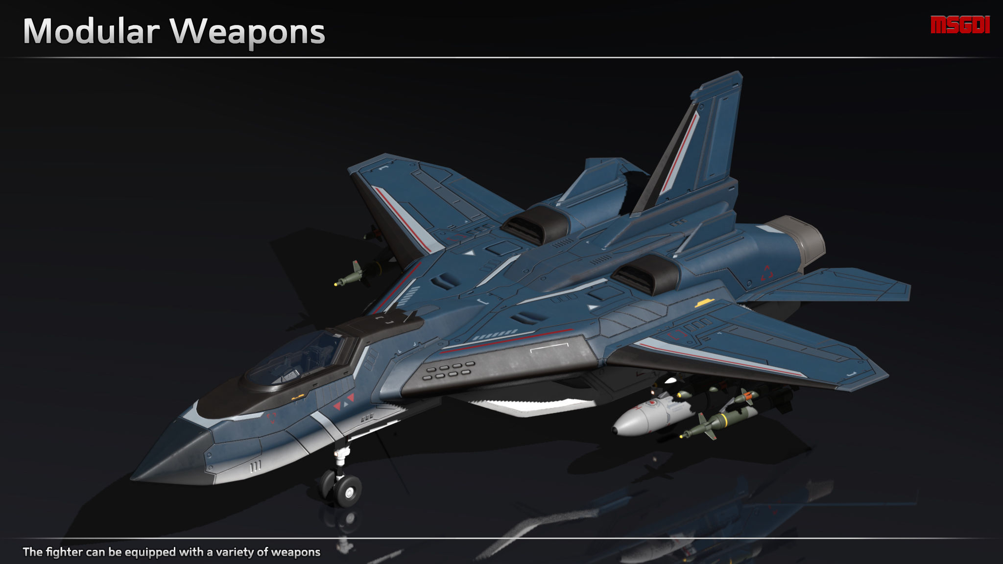 Scifi Fighter LK8 Low-poly 3D model_4