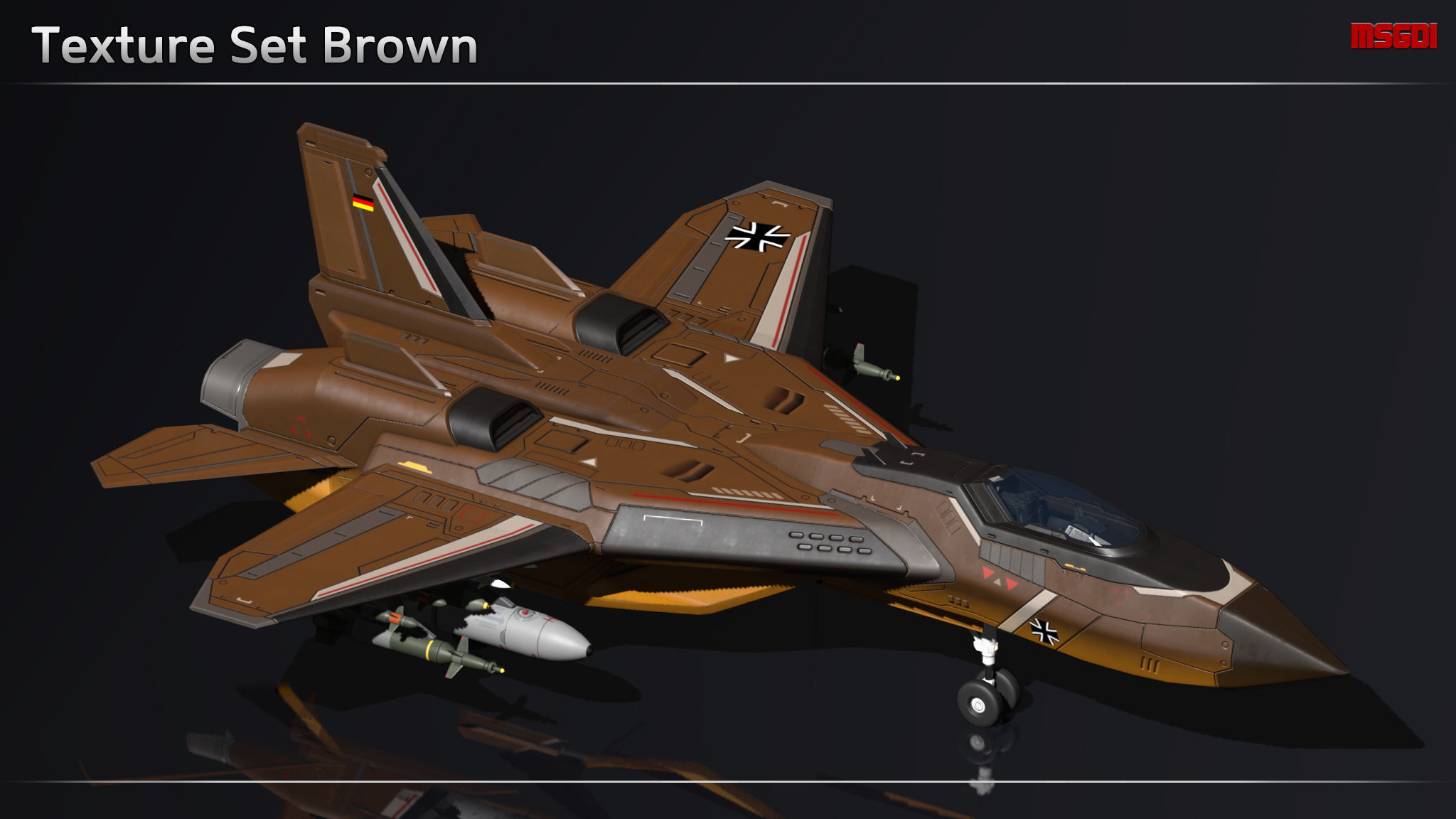 Scifi Fighter LK8 Low-poly 3D model_12