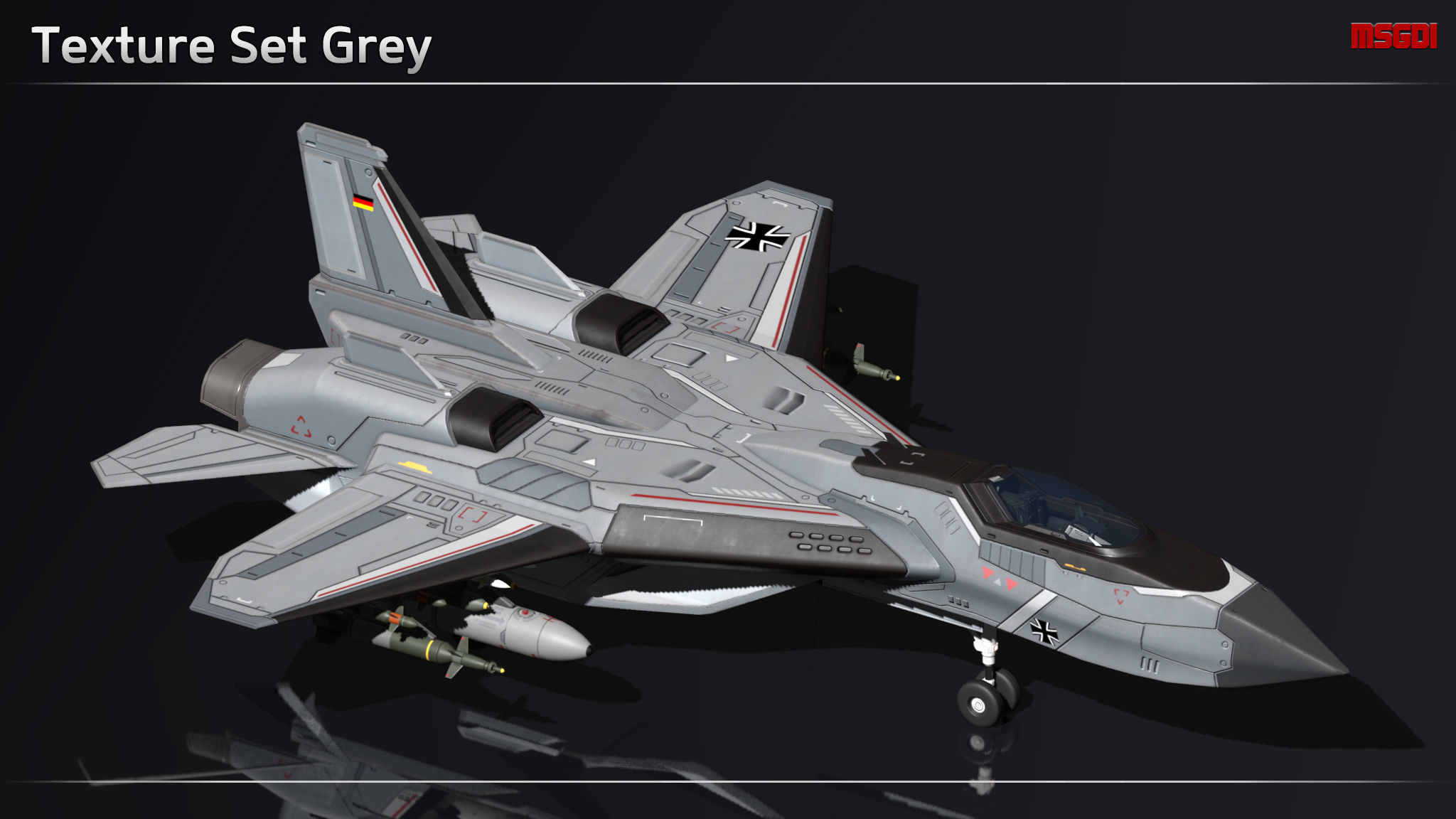 Scifi Fighter LK8 Low-poly 3D model_13