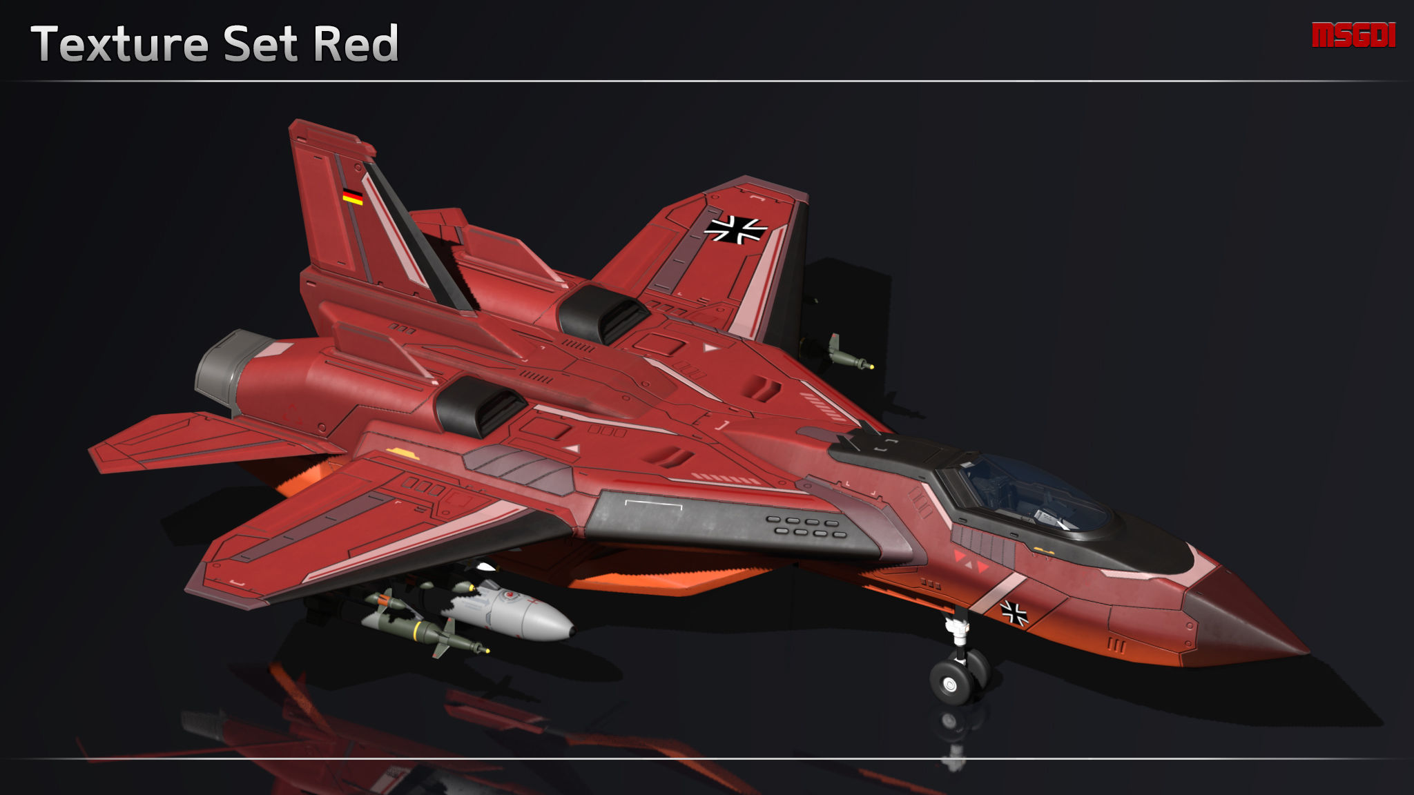 Scifi Fighter LK8 Low-poly 3D model_14