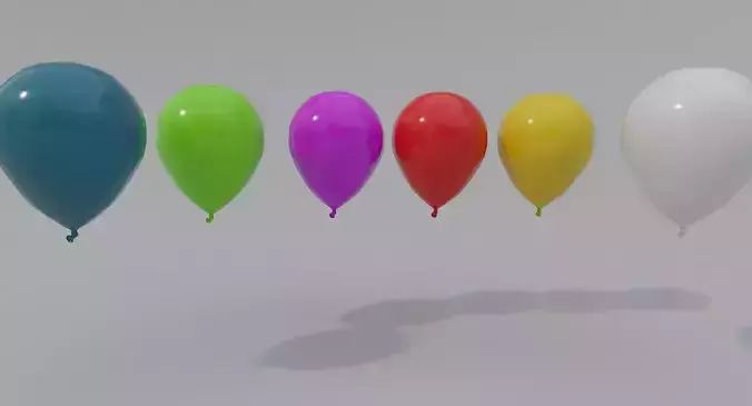 Low-poly Balloon floating in air Low-poly 3D model