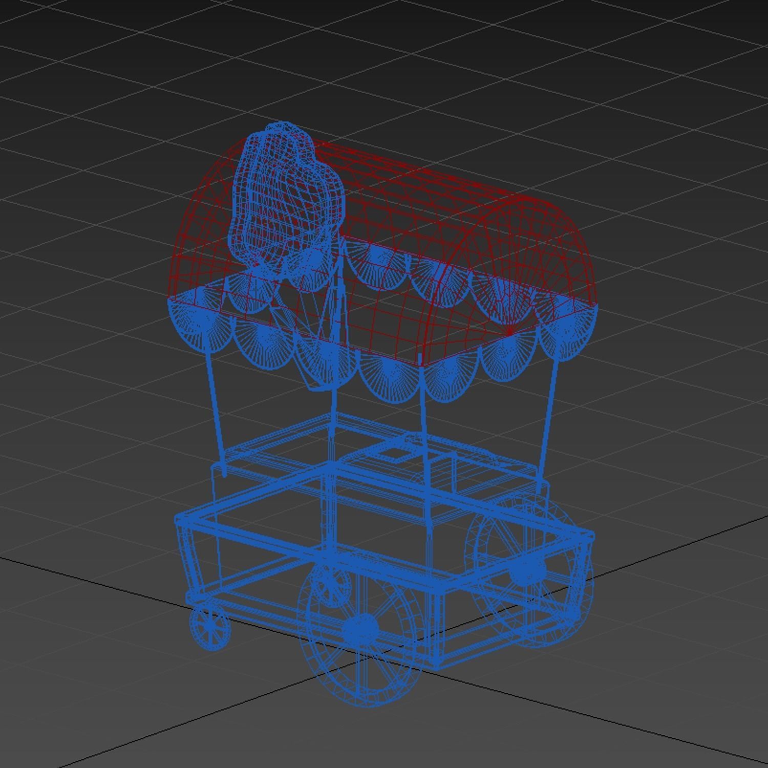 Ice Cream Cart  Low-poly 3D model_2