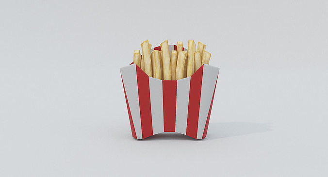 French Fries Low Poly 3D model Low-poly 3D model
