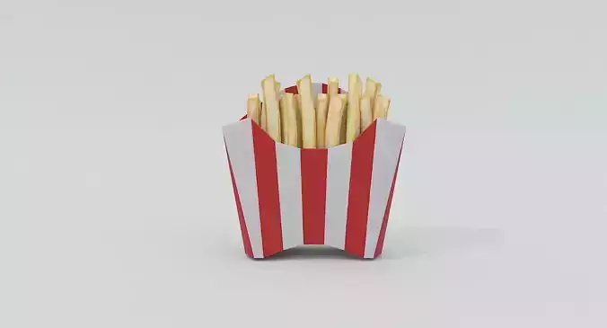French Fries Low Poly 3D model Low-poly 3D model