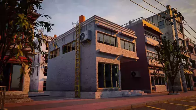 BUILDING URBAN AREA HONGKONG JAPAN CHINA ASIAN 02 Low-poly 3D model