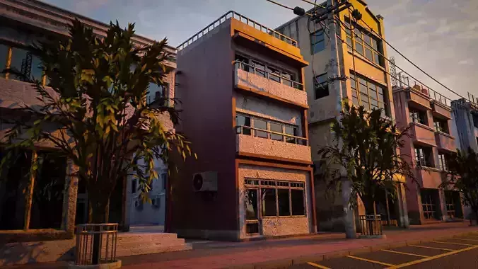 BUILDING URBAN AREA HONGKONG JAPAN CHINA ASIAN 03 Low-poly 3D model