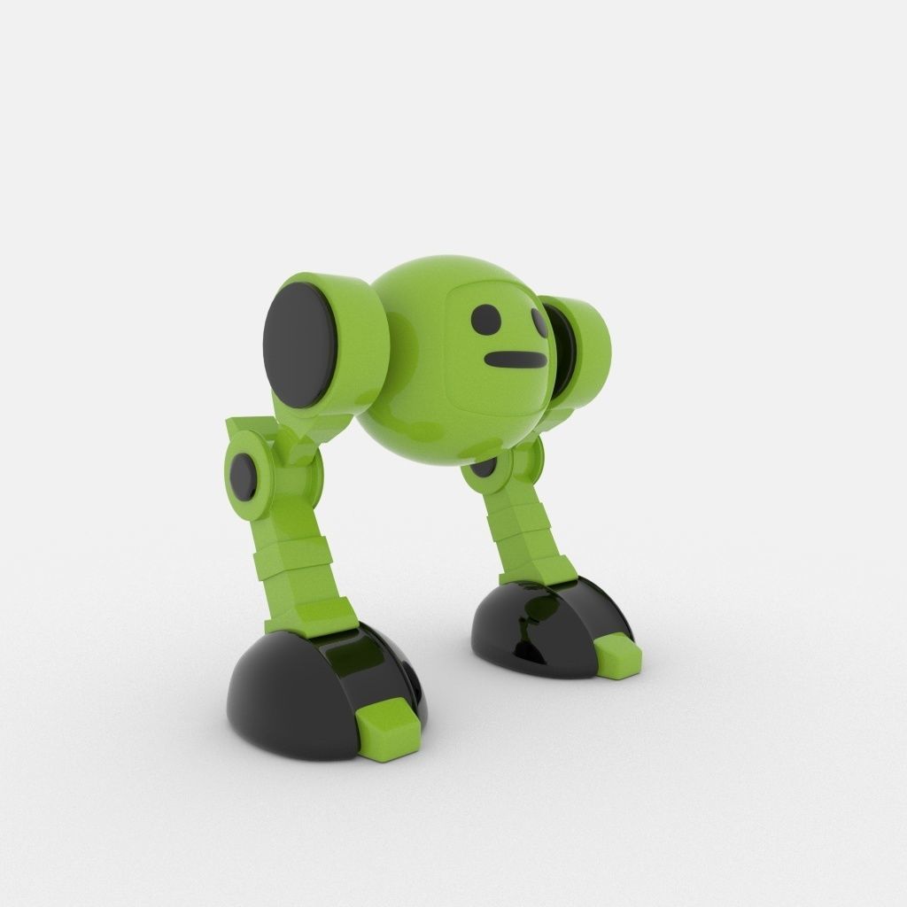 CUTE ROBOT Low-poly 3D model_6