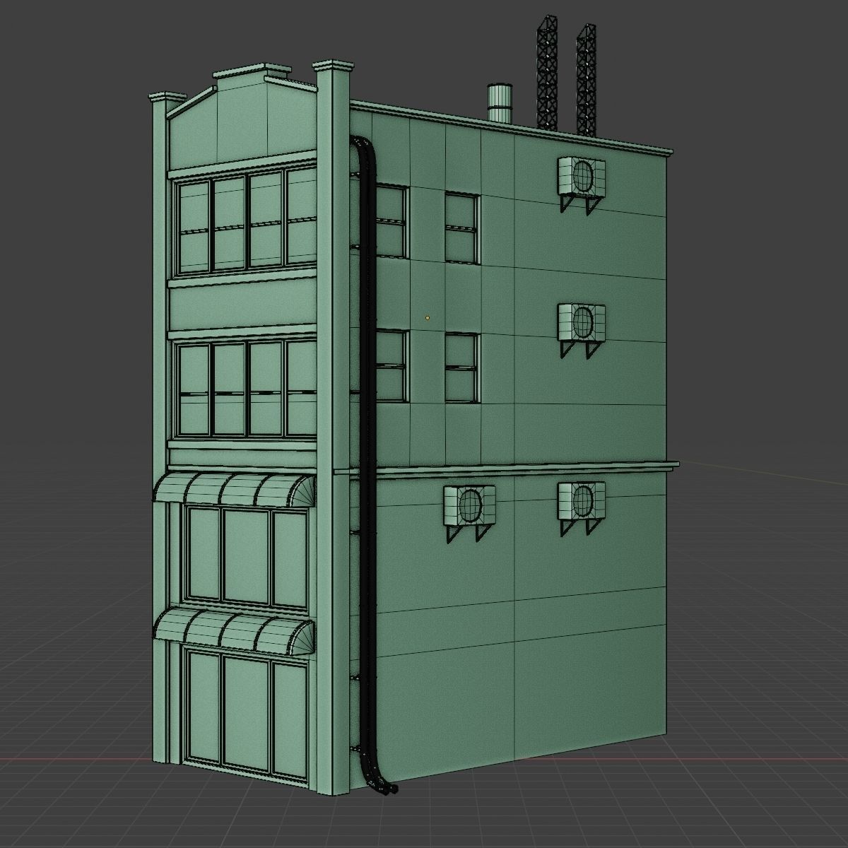 BUILDING URBAN AREA HONGKONG JAPAN CHINA ASIAN 04 Low-poly 3D model_10