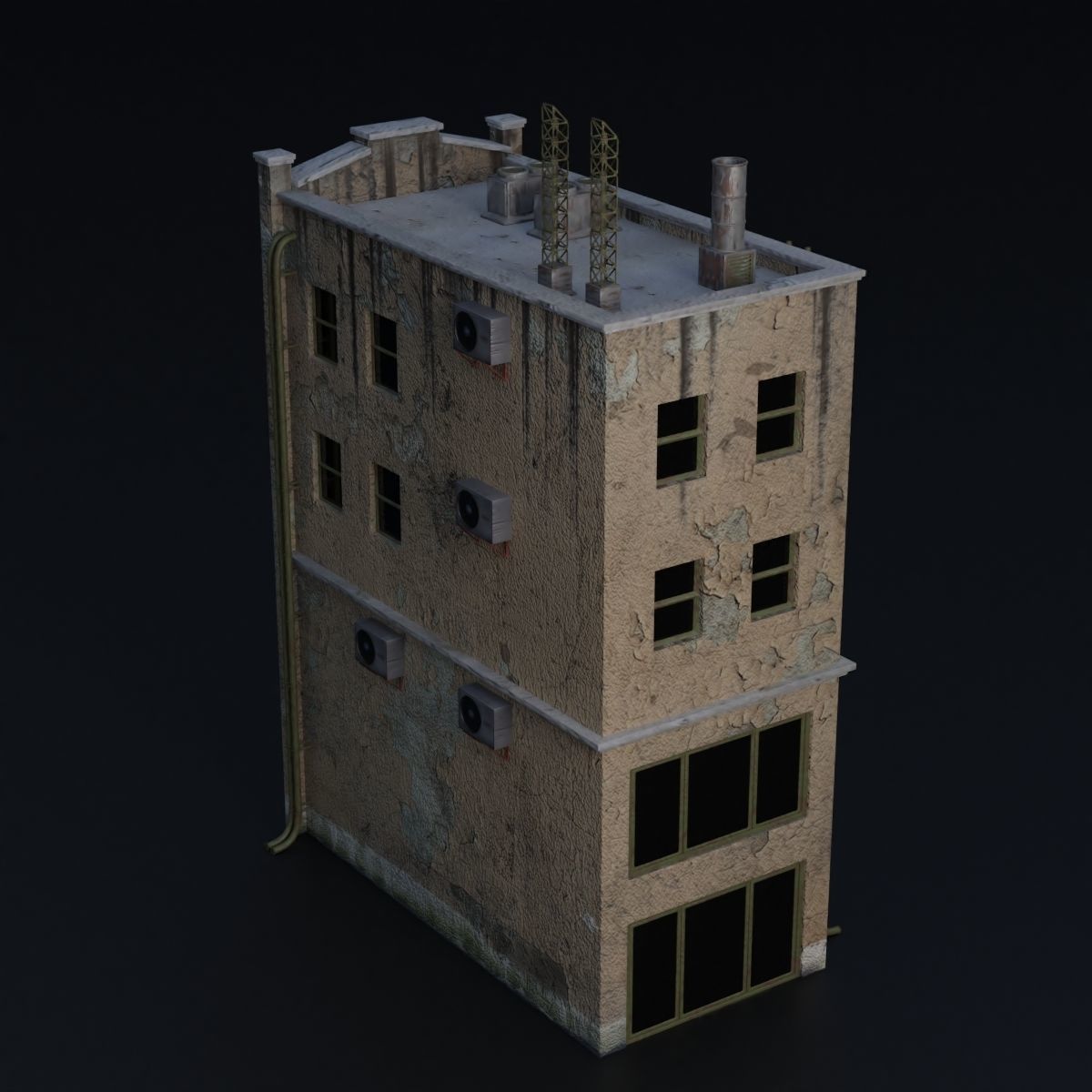 BUILDING URBAN AREA HONGKONG JAPAN CHINA ASIAN 04 Low-poly 3D model_3