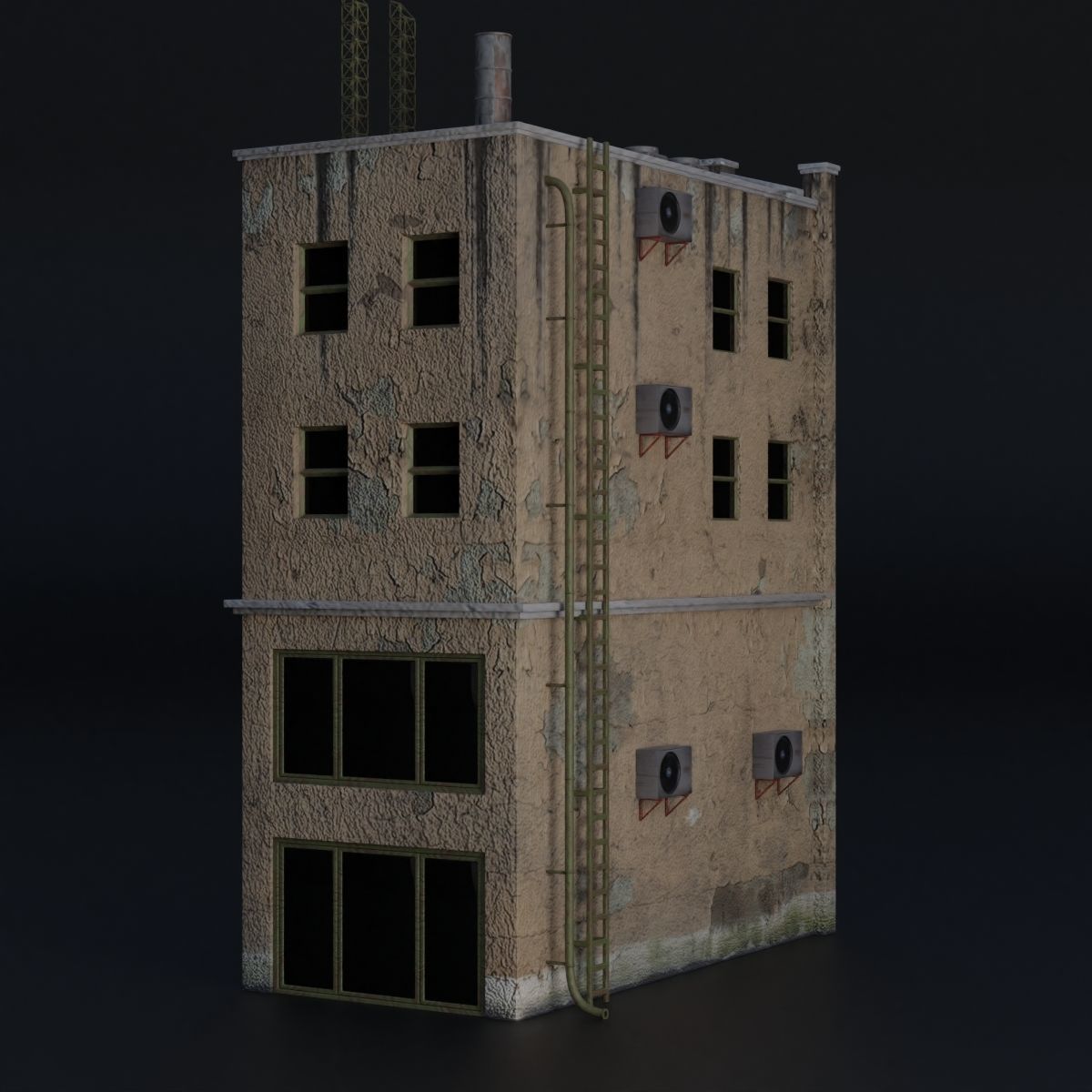 BUILDING URBAN AREA HONGKONG JAPAN CHINA ASIAN 04 Low-poly 3D model_8