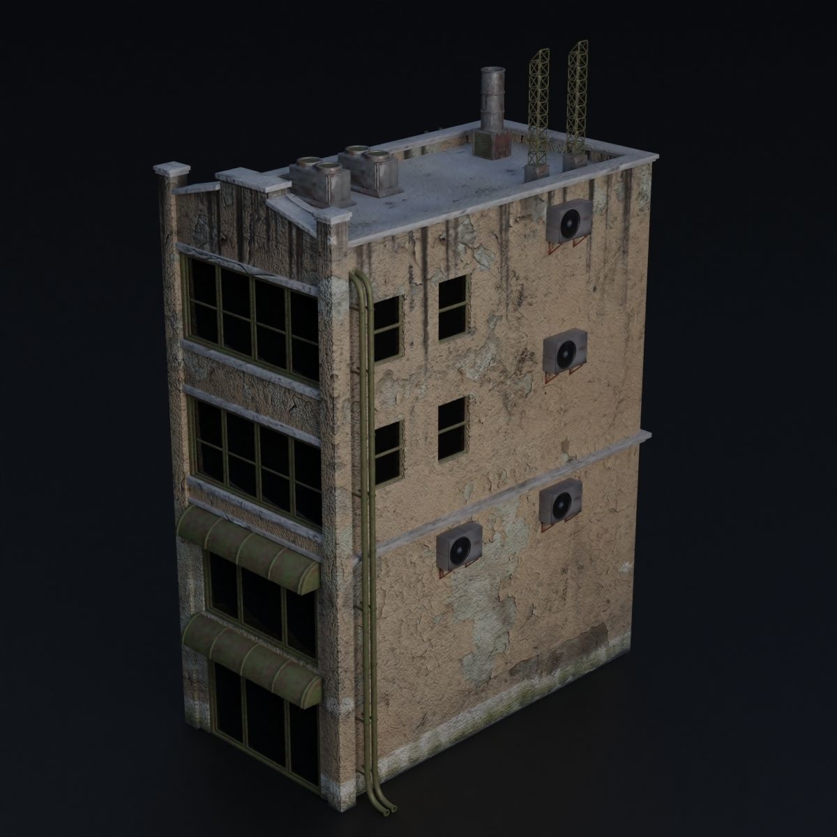 BUILDING URBAN AREA HONGKONG JAPAN CHINA ASIAN 04 Low-poly 3D model_4