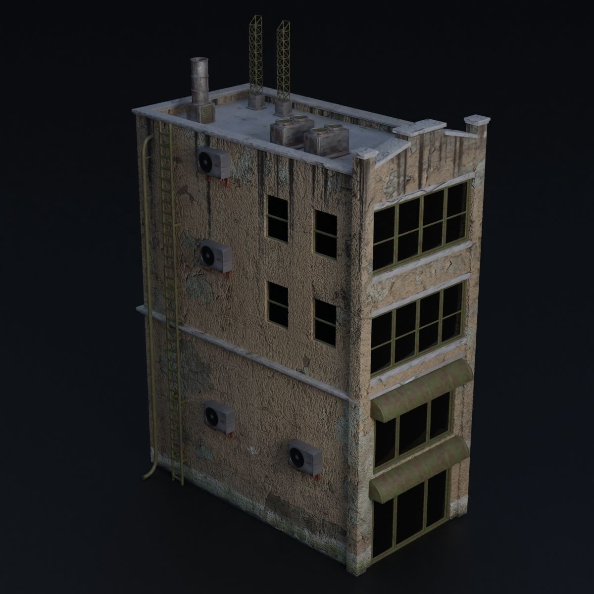 BUILDING URBAN AREA HONGKONG JAPAN CHINA ASIAN 04 Low-poly 3D model_5