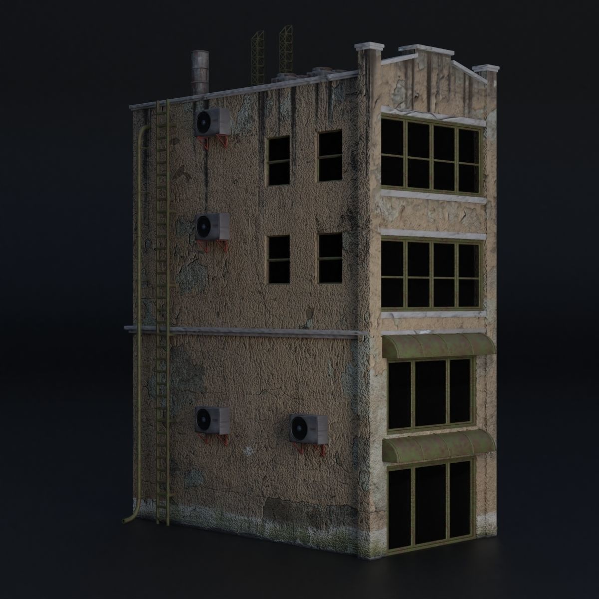 BUILDING URBAN AREA HONGKONG JAPAN CHINA ASIAN 04 Low-poly 3D model_7