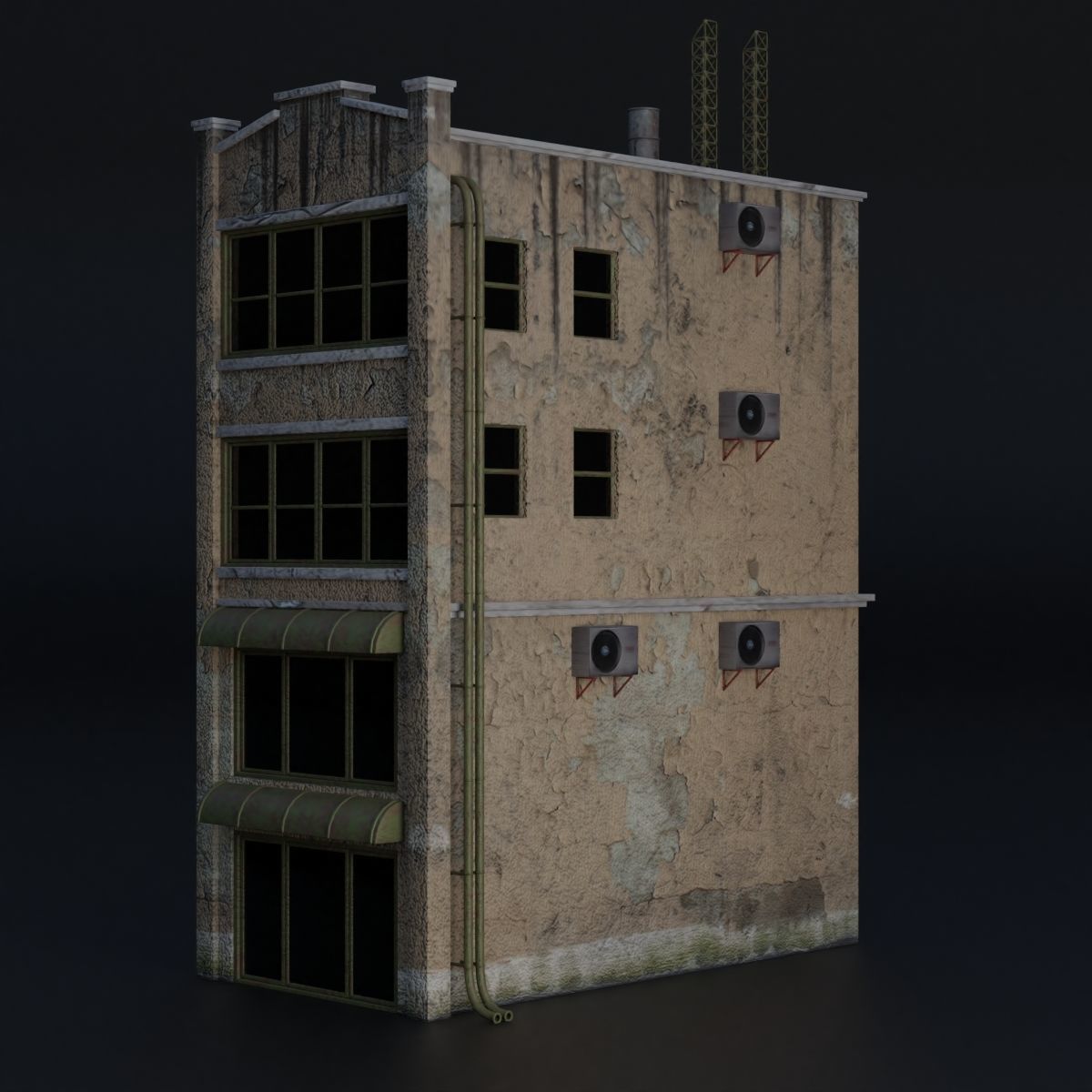 BUILDING URBAN AREA HONGKONG JAPAN CHINA ASIAN 04 Low-poly 3D model_6