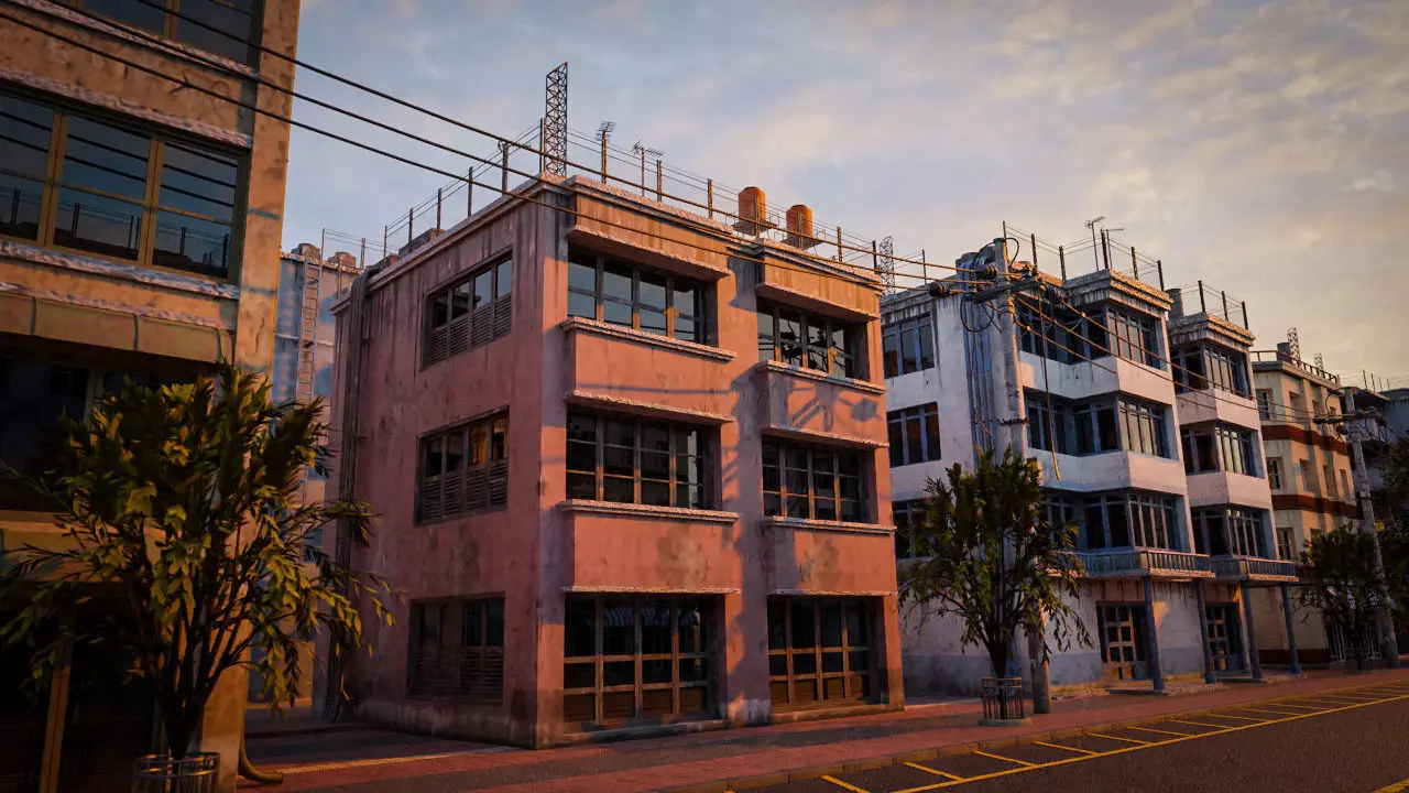 BUILDING URBAN AREA HONGKONG JAPAN CHINA ASIAN 05 Low-poly 3D model