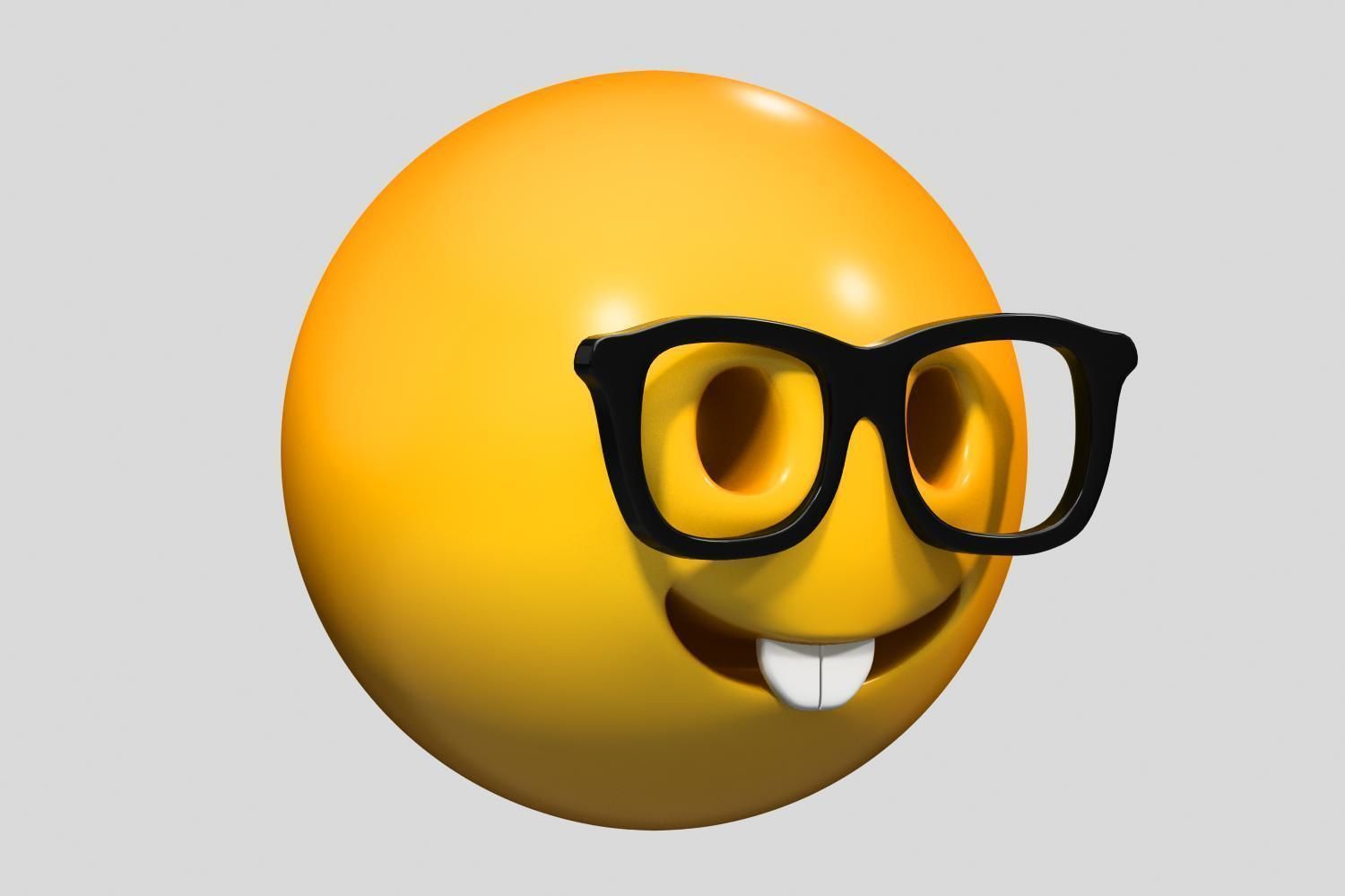 Emoji Nerd Face 3D model_1