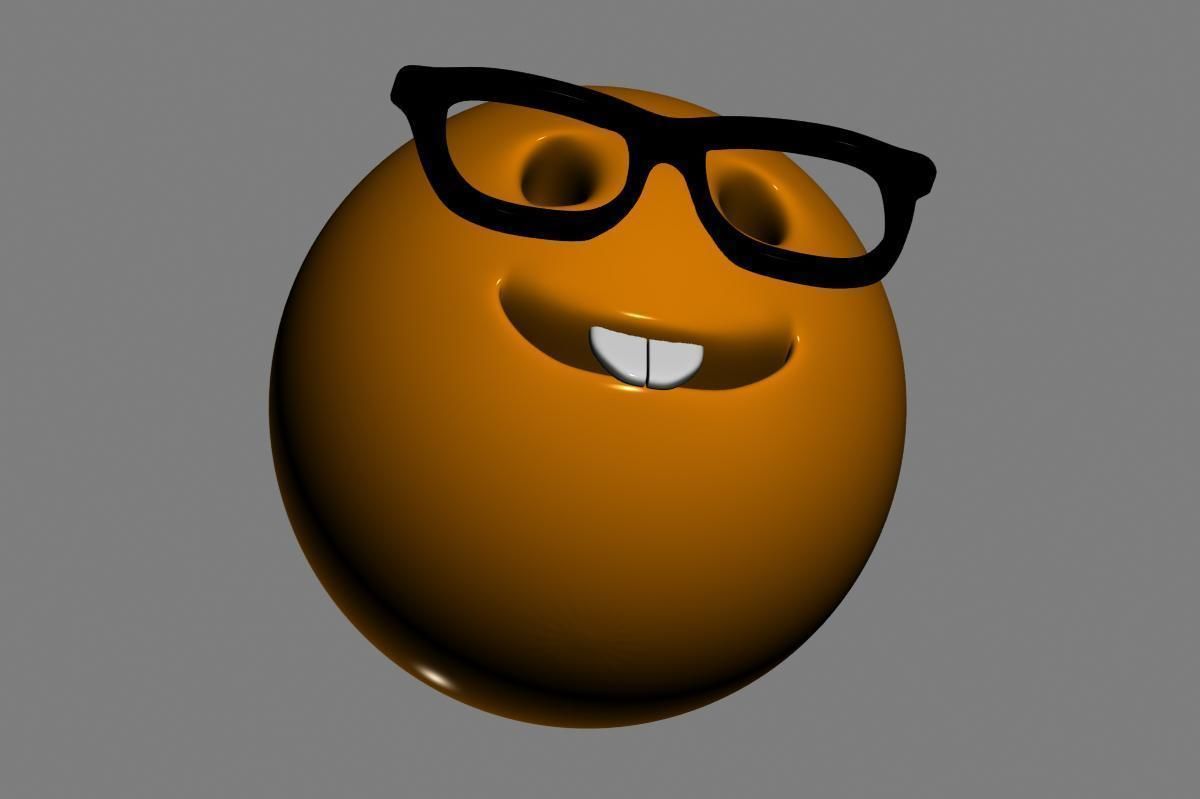 Emoji Nerd Face 3D model_11