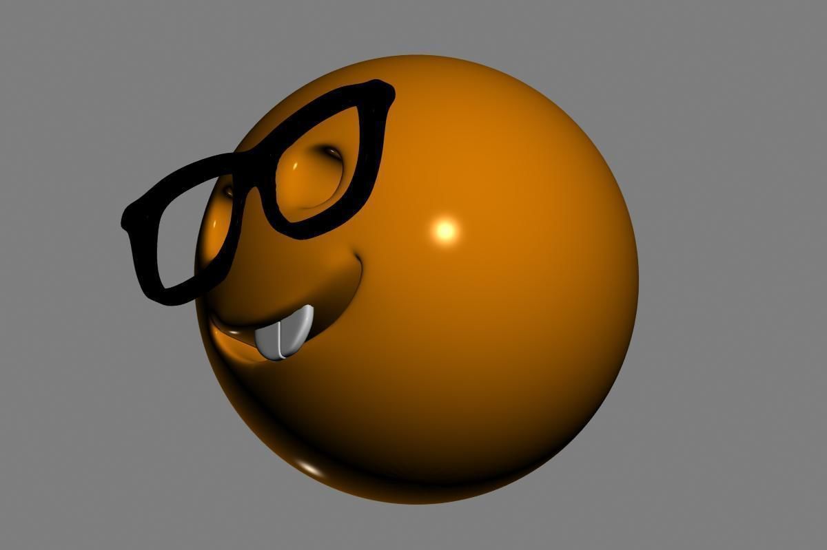 Emoji Nerd Face 3D model_8