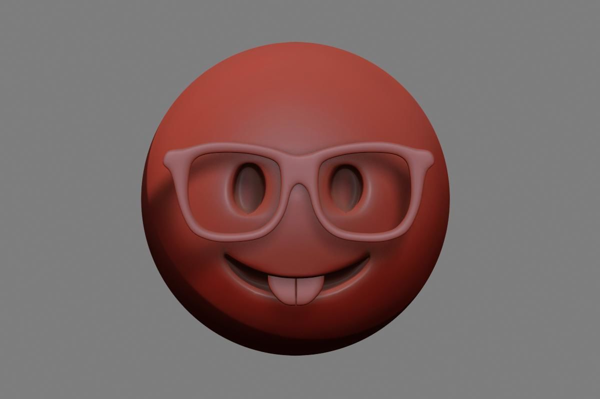 Emoji Nerd Face 3D model_23