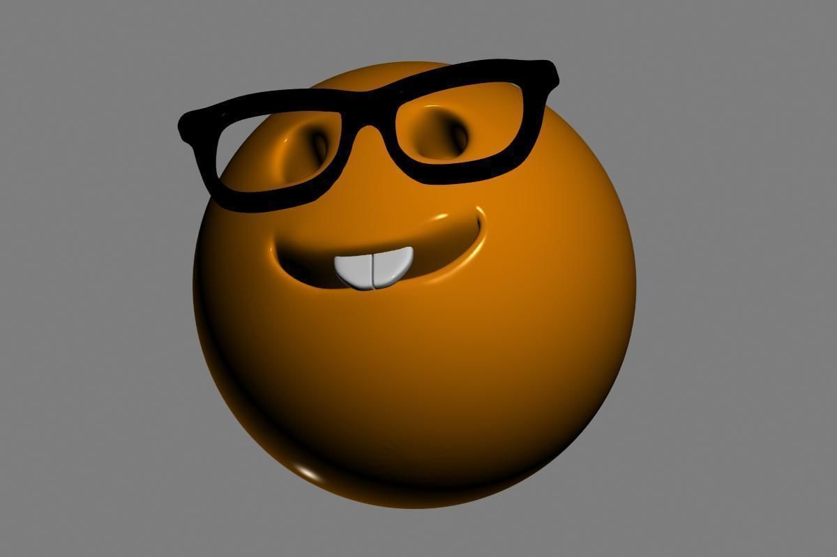 Emoji Nerd Face 3D model_10