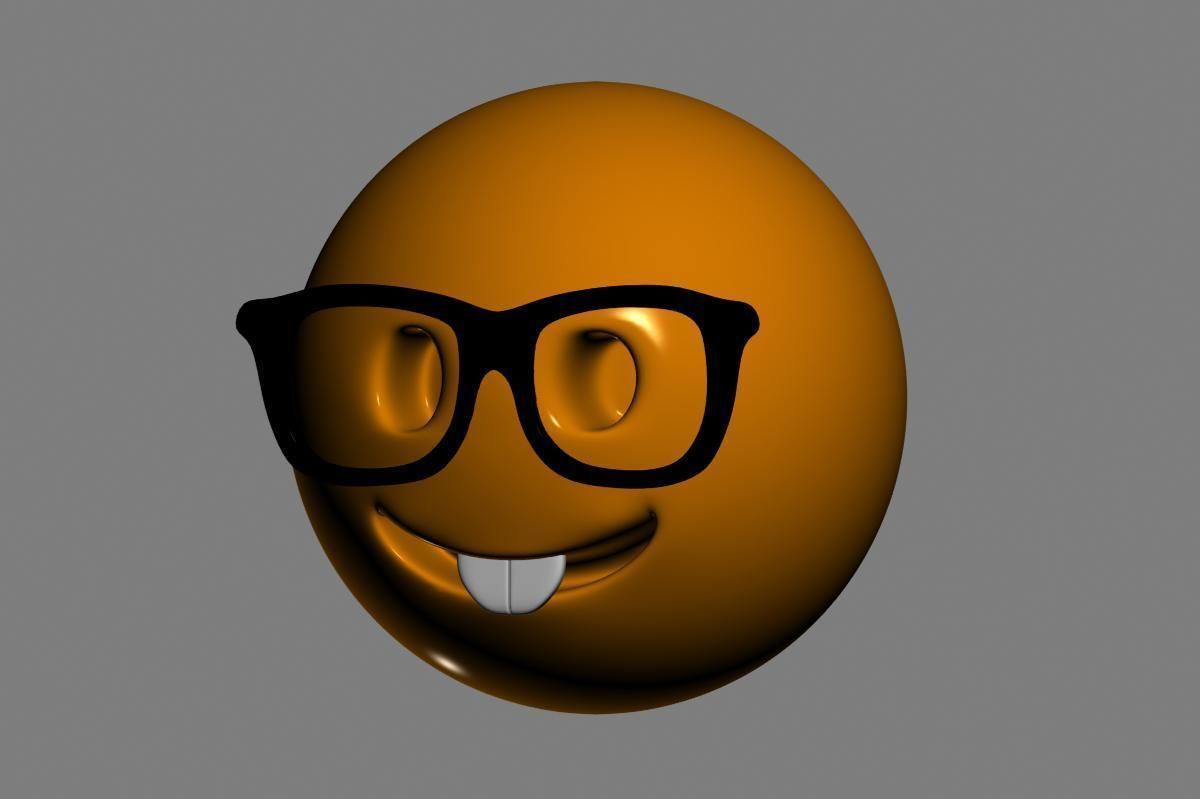 Emoji Nerd Face 3D model_3