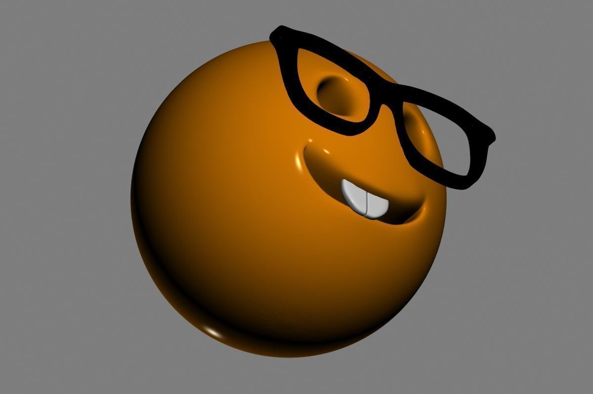 Emoji Nerd Face 3D model_12