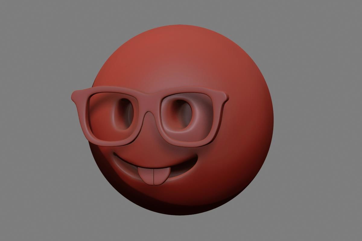 Emoji Nerd Face 3D model_24