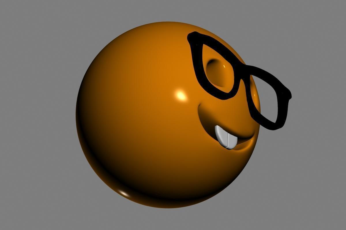 Emoji Nerd Face 3D model_13