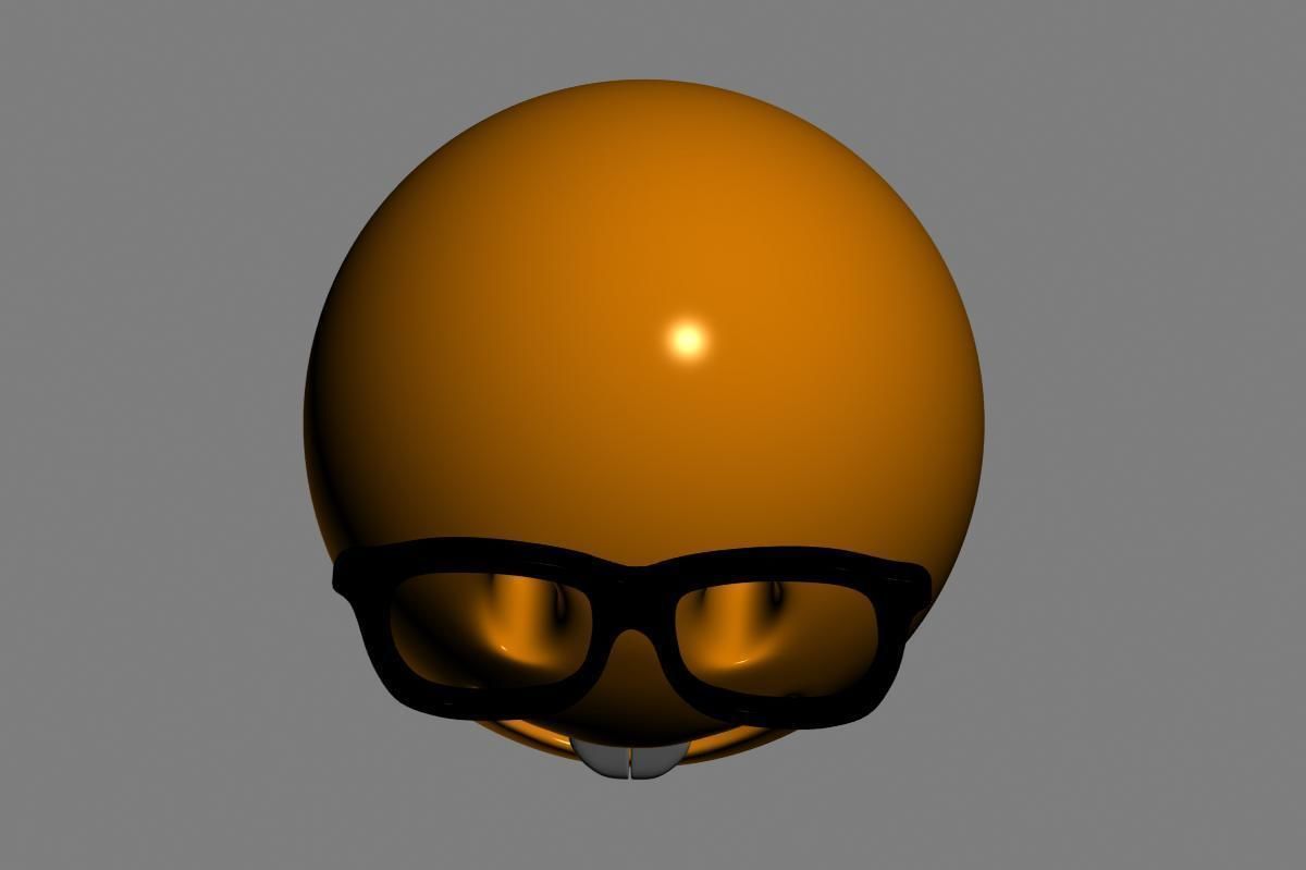 Emoji Nerd Face 3D model_19