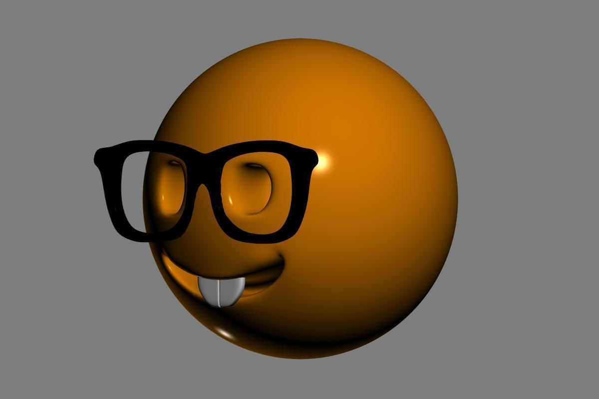 Emoji Nerd Face 3D model_4