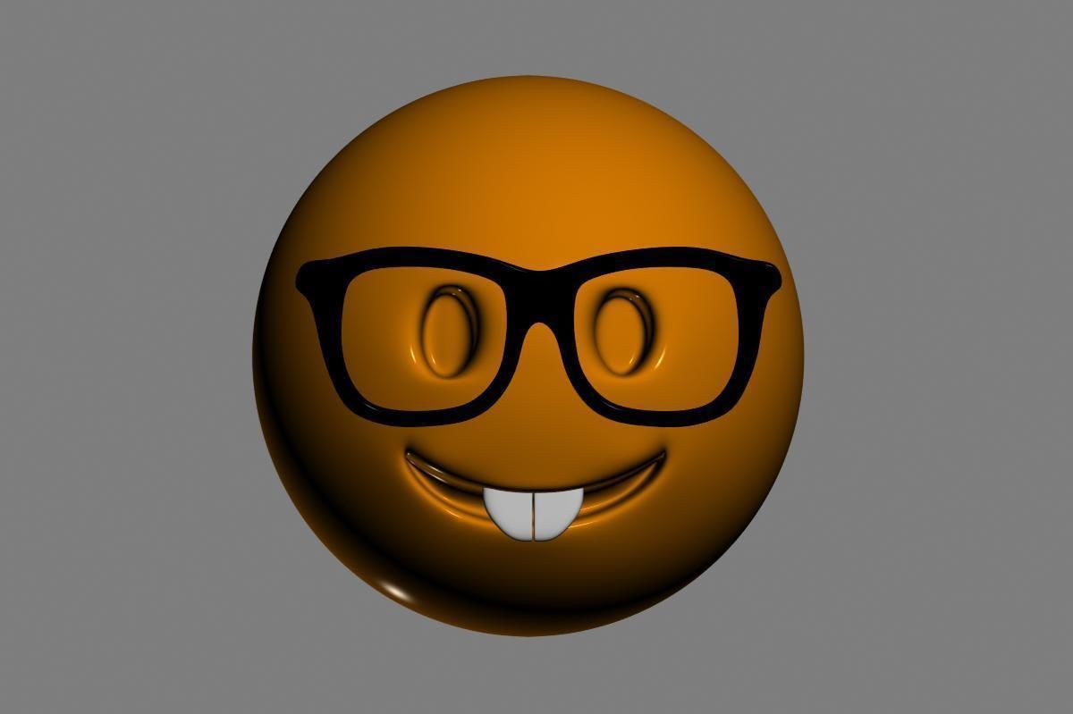Emoji Nerd Face 3D model_22